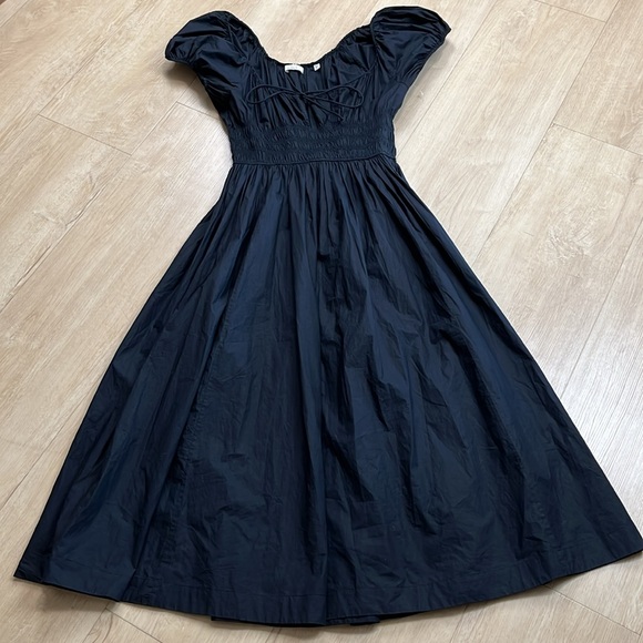 Doen Quinn Organic Cotton Poplin Maxi Dress black, SIZE LARGE - Picture 5 of 11